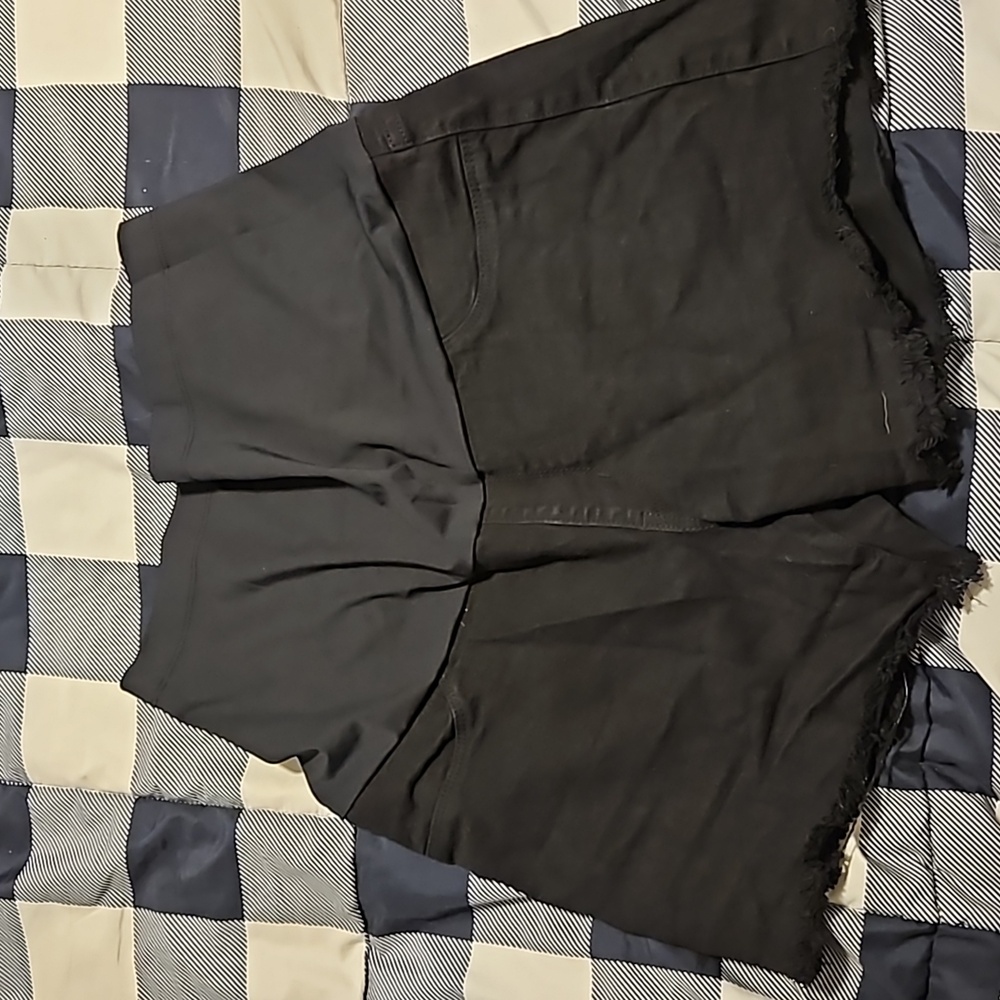 Black Maternity Jean Shorts